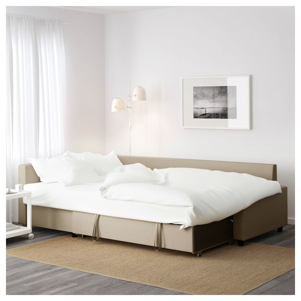 Диван-кровать угловой ФРИХЕТЭН, Шифтебу бежевый - фото 5