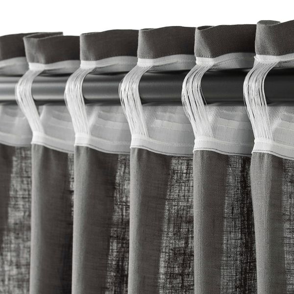 Гардины, 1 пара, темно-серый 145x300 см IKEA AINA АЙНА 703.705.78 - фото 3