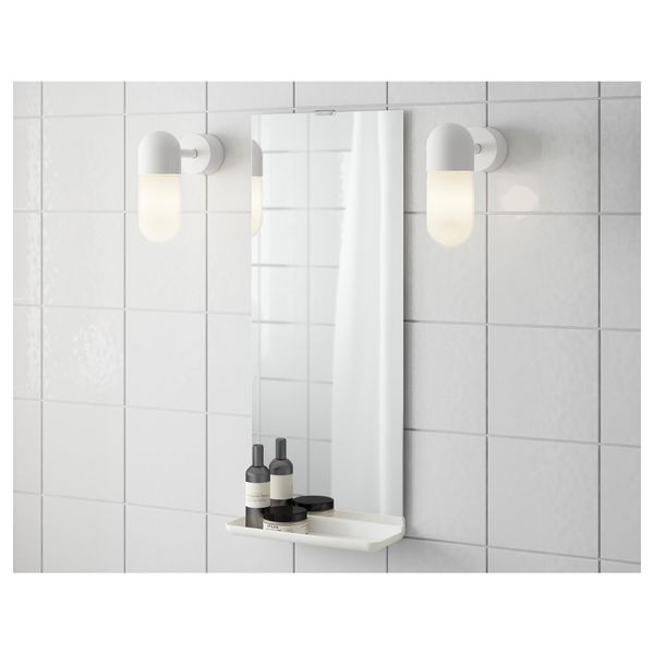 Зеркало с полкой ЛЕЙЕН, белый (25x61 см) - фото 2