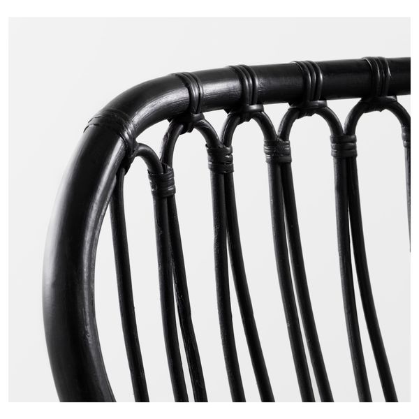 Кресло c высокой спинкой СТУРСЕЛЕ, черный, ротанг - схема-чертеж с размерами