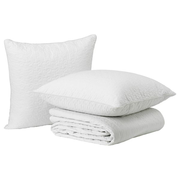 Покрывало и 2 чехла на подушку АЛИНА, белый - схема-чертеж с размерами