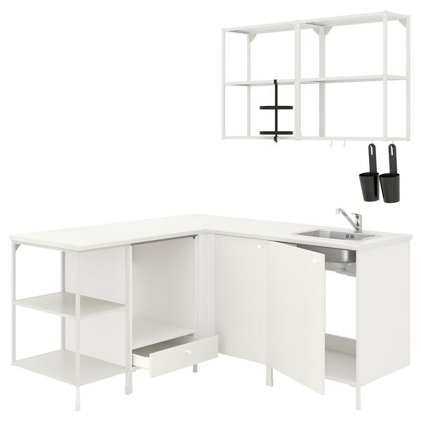 Угловая кухня, белый IKEA BEGIVENHET БЕГИВЕНХЕТ 993.379.27 - фото 1