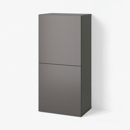 BESTÅ Стеллаж с дверьми - темно-серый/Lappviken темно-серый 60x42x129 см