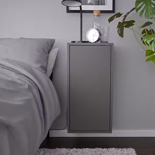 EKET Навесной шкаф с 1 полкой/дверцей - темно-серый 35x35x70 см - фото 2