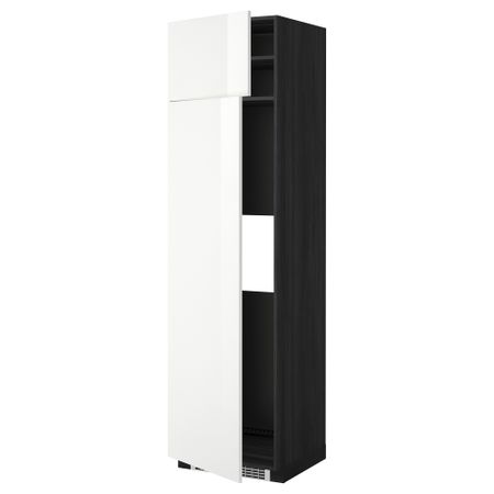 Высокий шкаф для холодильника или морозильник МЕТОД, черный, Рингульт белый