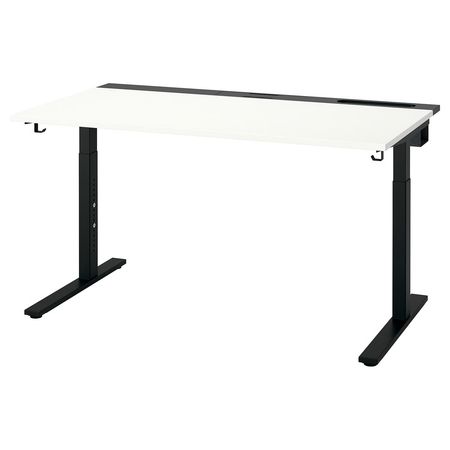 MITTZON Письменный стол - белый/чёрный 140x80 см