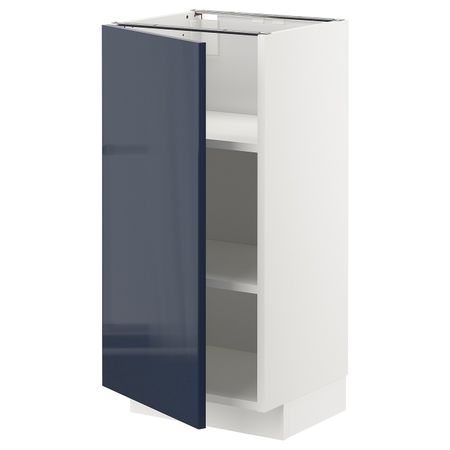 Напольный шкаф с полками, белый/Ерста черно-синий 40x37 см IKEA METOD МЕТОД 492.755.40