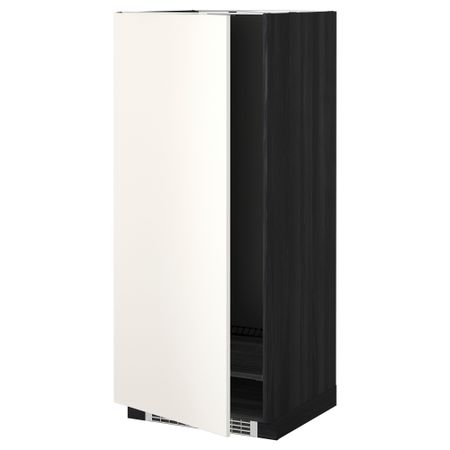 Высокий шкаф для холодильника или морозильника, МЕТОД, черный, Веддинге белый