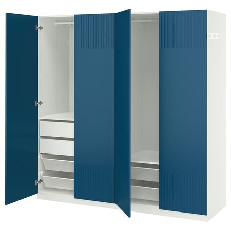 PAX / FYRUDDEN Гардероб, комбинация - белый/белый 200x60x201 см