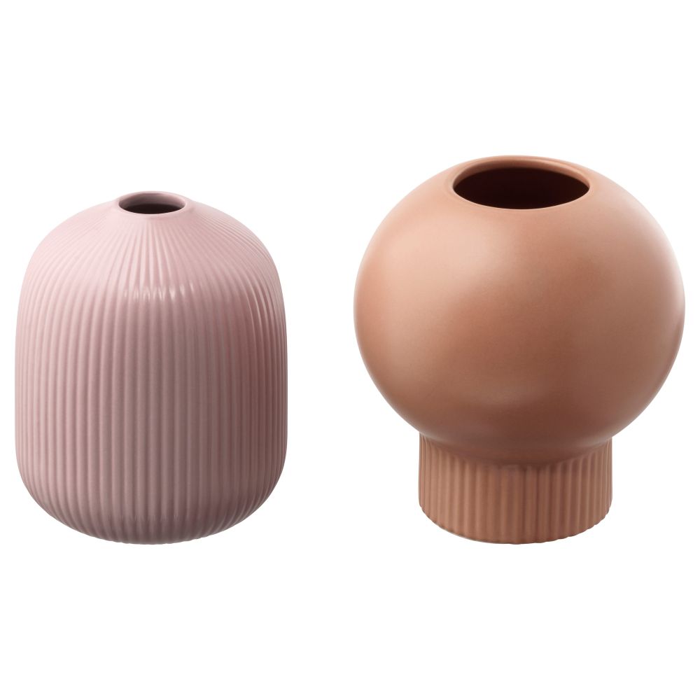 Набор ваз, 2 штуки ГРАДВИС, естественный, розовый - фото 1