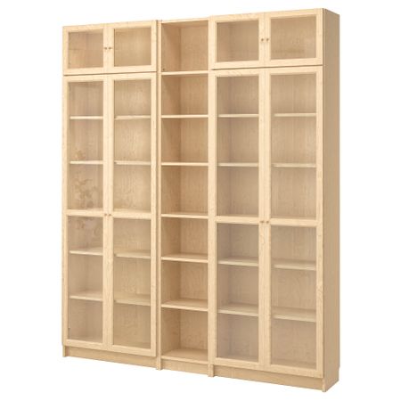 Стеллаж, 200x30x237 см, березовый шпон IKEA BILLY БИЛЛИ, OXBERG ОКСБЕРГ 990.234.08