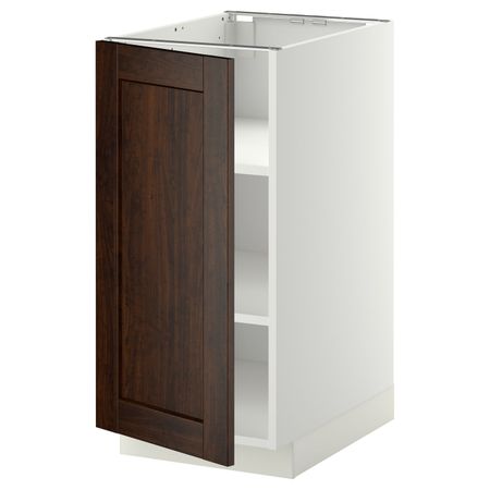 Напольный шкаф с полками, белый/Эдсерум коричневый 40x60 см IKEA METOD МЕТОД 094.471.00