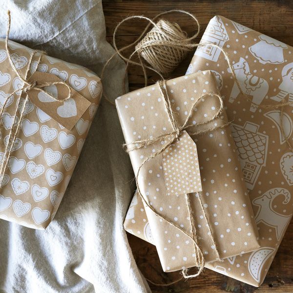 Рулон оберточной бумаги, орнамент «имбирное печенье»/орнамент «точки» коричневый 3x0.7 м/2.10 м²x3 шт IKEA VINTER 2020 ВИНТЕР - схема-чертеж с размерами