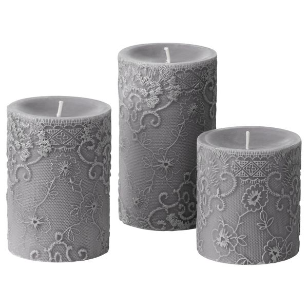 Формовая свеча, ароматическая, 3 шт КОРНИГ, дерево, серый - фото 1