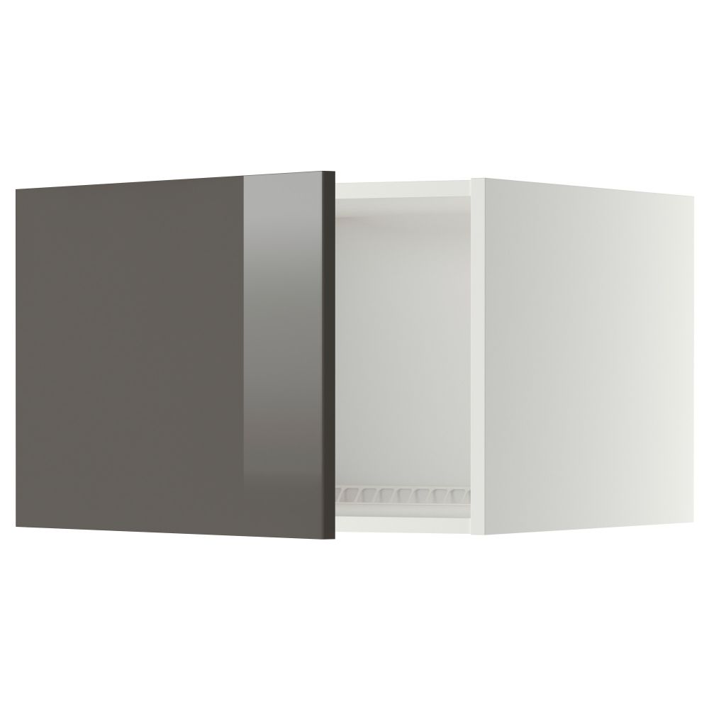 Верхний шкаф на холодильник, морозильник МЕТОД, белый, Рингульт серый - схема-чертеж с размерами