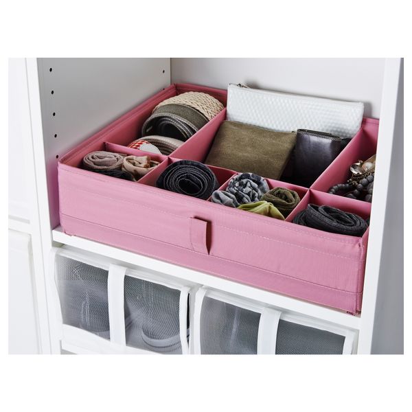 Ящик с отделениями СКУББ, розовый (44x34x11 см) - фото 2
