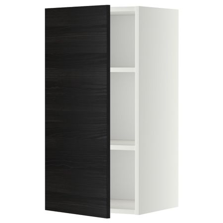 Шкаф навесной с полкой, белый, Тингсрид черный 40x80 см IKEA МЕТОД 792.247.47