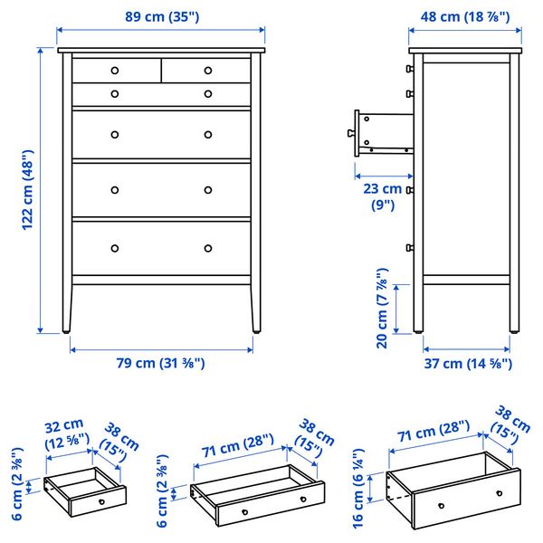 IKEA, дополнительный ракурс - схема-чертеж с размерами