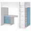 Белый синий/с письменным столом с 3 ящиками