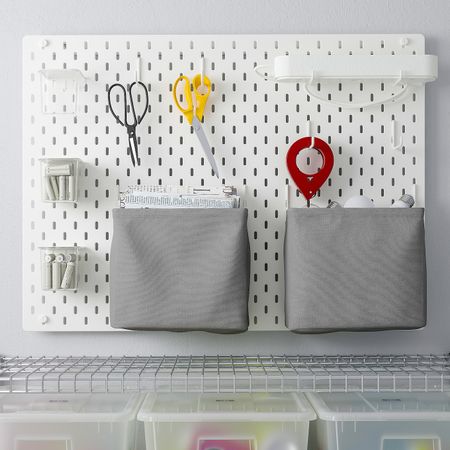 Настенная панель, комбинация, белый IKEA SKÅDIS СКОДИС 392.858.46