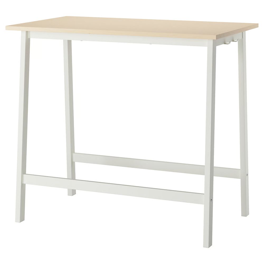 MITTZON Конференц-стол - березовый шпон/белый 120x68x105 см - фото 1