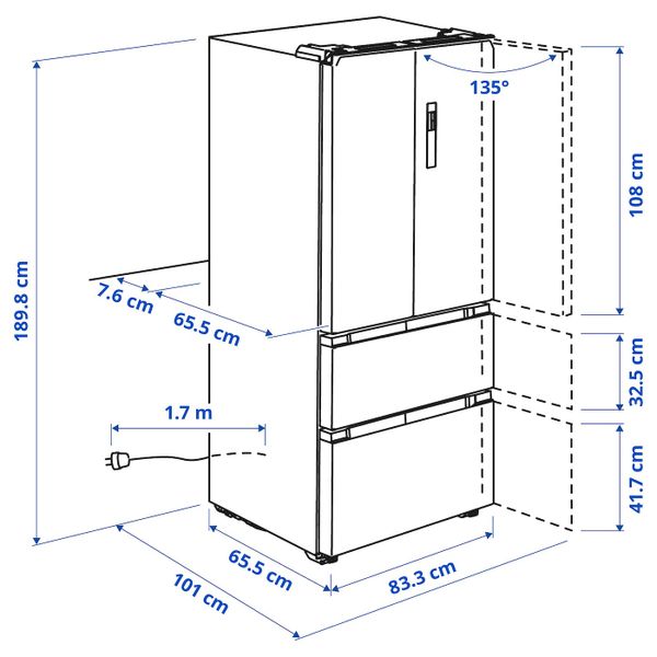 IKEA, дополнительный ракурс - схема-чертеж с размерами
