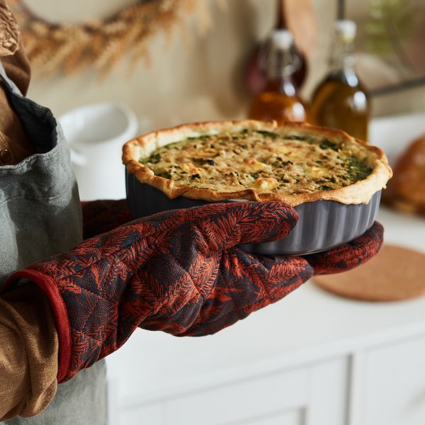 Варежка-прихватка, черный/красный IKEA HÖSTKVÄLL ХЁСТКВЭЛЛ 204.975.13 - схема-чертеж с размерами