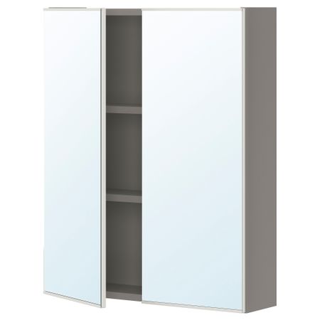 Зеркальный шкаф с 2 дверцами, серый, 60x17x75 см IKEA BEGIVENHET БЕГИВЕНХЕТ 293.236.60