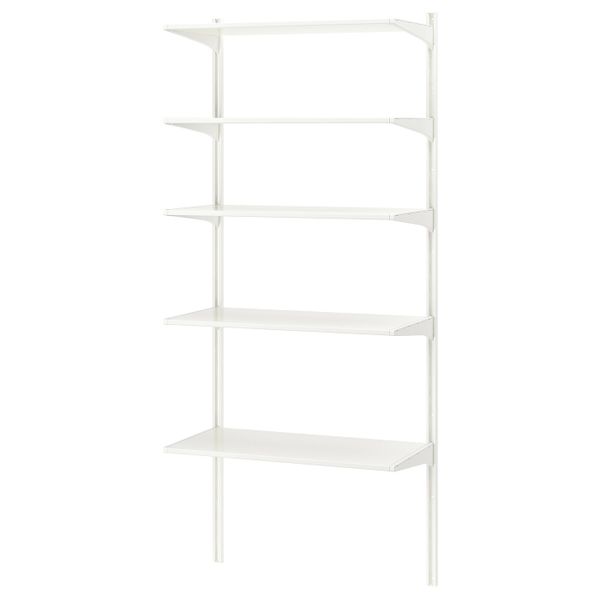 Настенная шина/полки, белый 86x41x197 см IKEA АЛЬГОТ 592.303.82 - фото 2