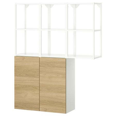 Комбинация для хранения, белый, под дуб, 120x32x150 см IKEA BEGIVENHET БЕГИВЕНХЕТ 295.481.22