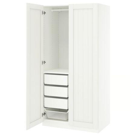 PAX / GULLABERG Гардероб, комбинация - белый/белый 100x60x201 см