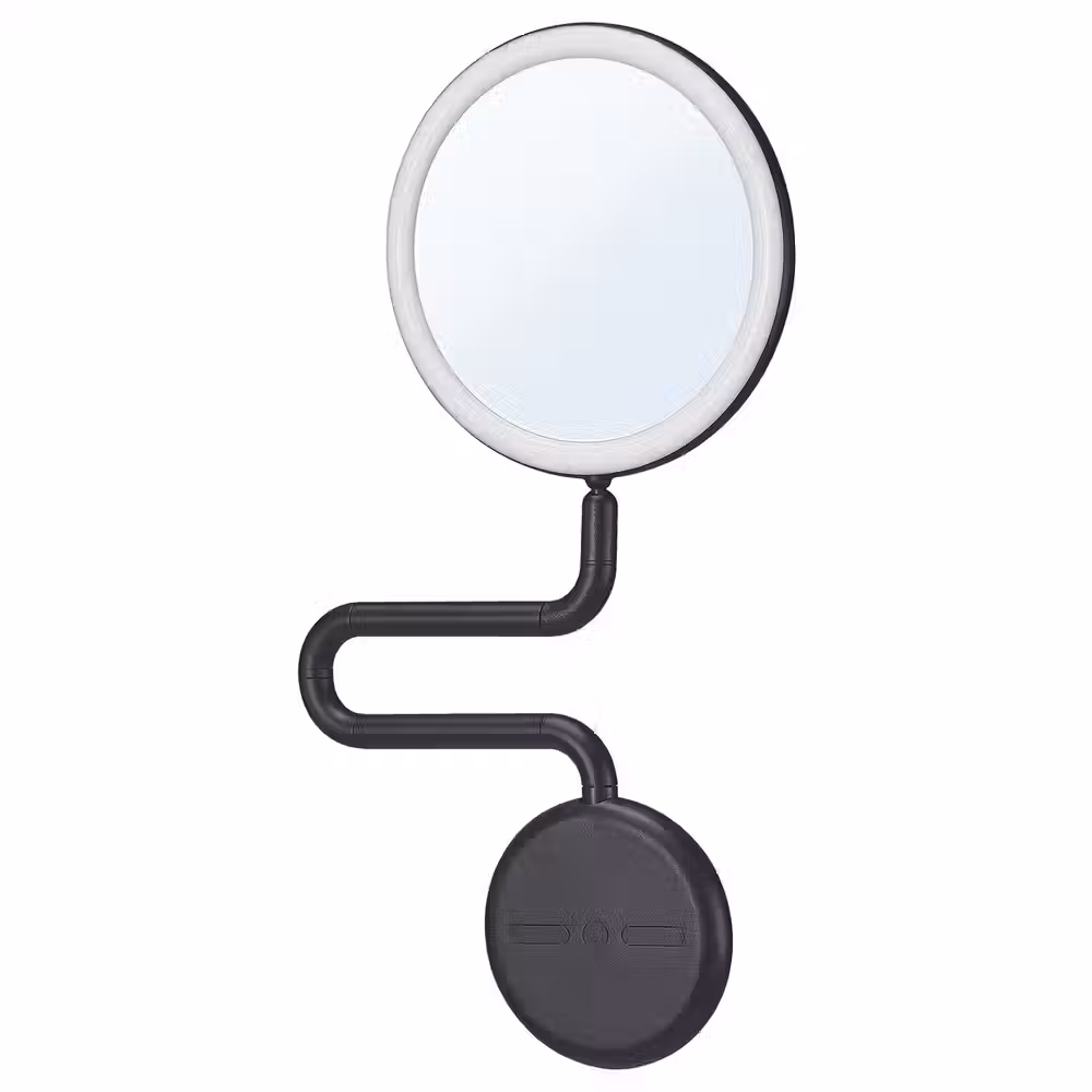 EKFÄNN ЭКФЭНН Зеркало с подсветкой - регулируемая яркость настенный/чёрный - фото 1