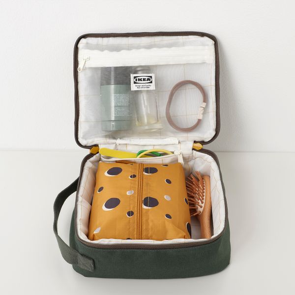 Косметичка, оливково-зеленый 4 л IKEA DRÖMSÄCK ДРЁМСЭКК 304.415.87 - схема-чертеж с размерами