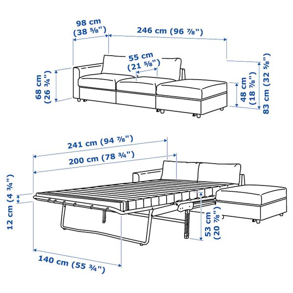 IKEA, дополнительный ракурс - схема-чертеж с размерами
