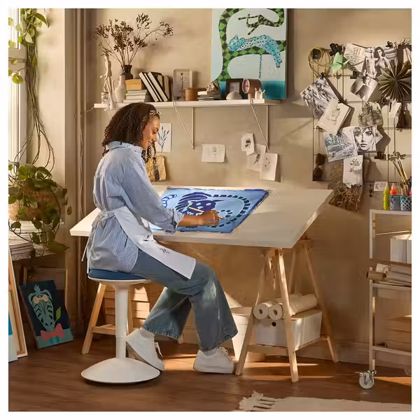 LAGKAPTEN / MITTBACK Письменный стол - белый/береза 140x60 см - фото 3