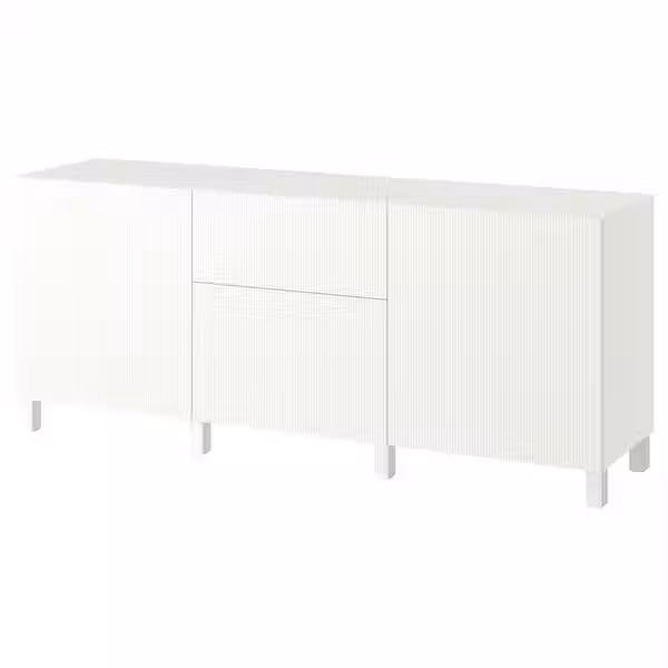 BESTÅ Комбинация для хранения с ящиками - Förvaltare белый/Stubbarp белый 180x42x74 см - фото 1