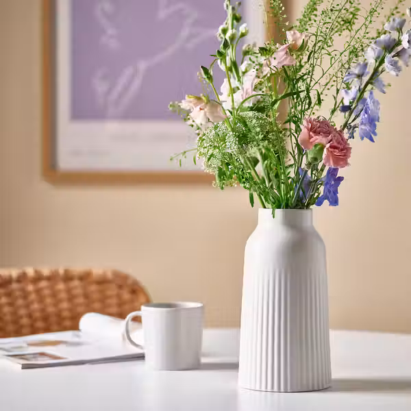 KAPKASTANJ КАПКАСТАН Ваза - белый с оттенком 23 см - фото 4