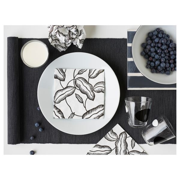 Салфетка бумажная, белый, черный лист 33x33 см IKEA AVSIKTLIG АВСИКТЛИГ 203.544.82 - фото 4