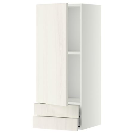 Навесной шкаф с дверцей, 2 ящика МЕТОД / МАКСИМЕРА, белый, Росдаль белый