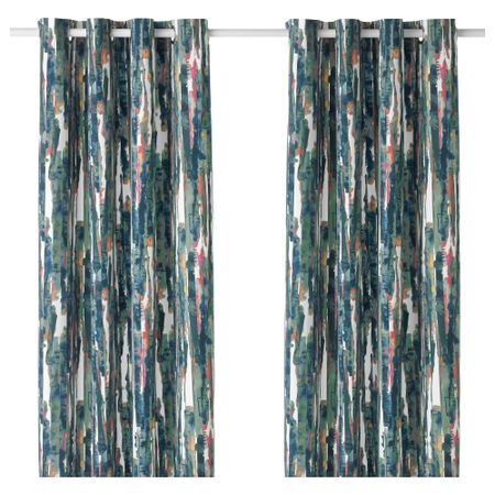 Гардины, 1 пара ГРЭСЛИЛЬЯ, разноцветный (145x300 см)
