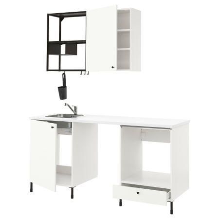 Кухня, антрацит, белый, 183x63.5x222 см IKEA BEGIVENHET БЕГИВЕНХЕТ 893.375.03