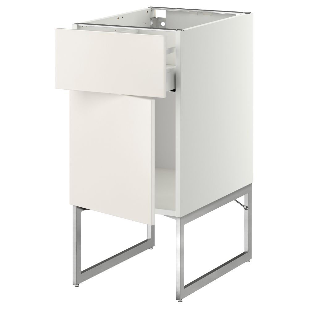 Напольный шкаф с ящиком, дверью МЕТОД / МАКСИМЕРА, белый, Веддинге белый - схема-чертеж с размерами