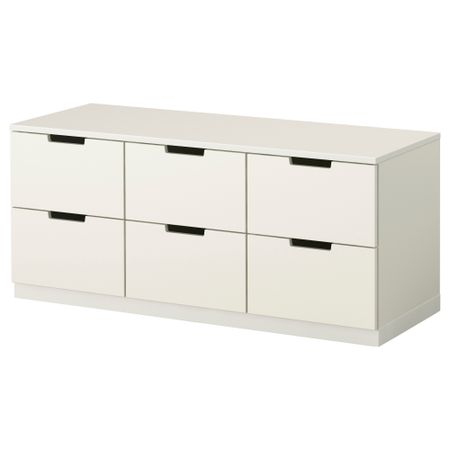 Комод с 6 ящиками НОРДЛИ, белый (120x52 см)