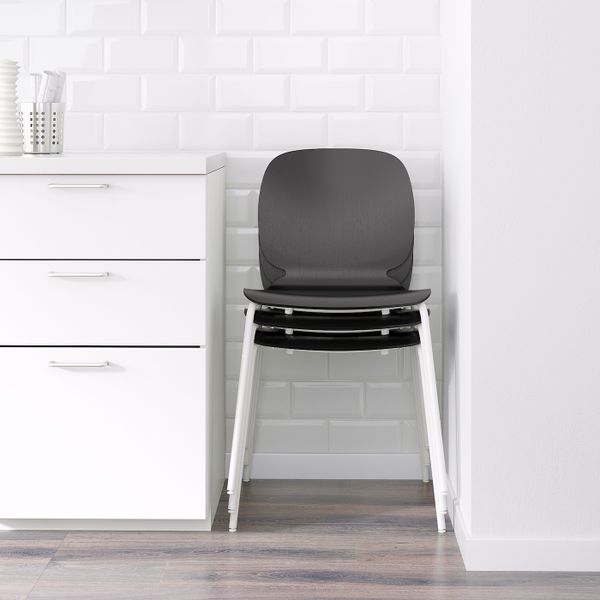 Стул, черный/Брур-Инге белый IKEA SVENBERTIL СВЕН-БЕРТИЛЬ 292.272.58 - фото 2