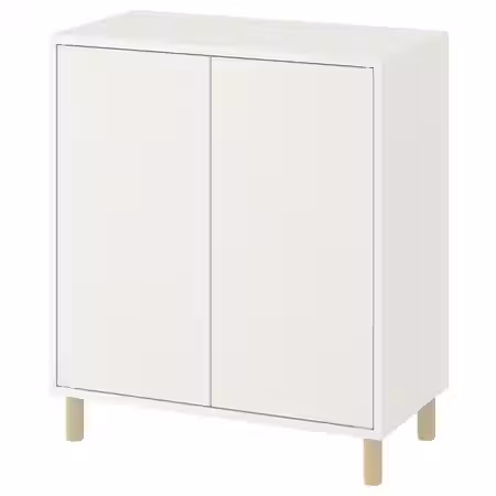 EKET Комбинация шкафов с ножками - белый/дерево 70x35x80 см