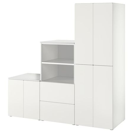 SMÅSTAD / PLATSA Комбинация д/хранения - белый/белый 180x57x181 см