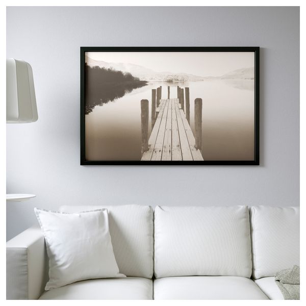 Картина с рамой БЬЁРКСТА, пристань на рассвете, черный (78x118 см) - фото 2