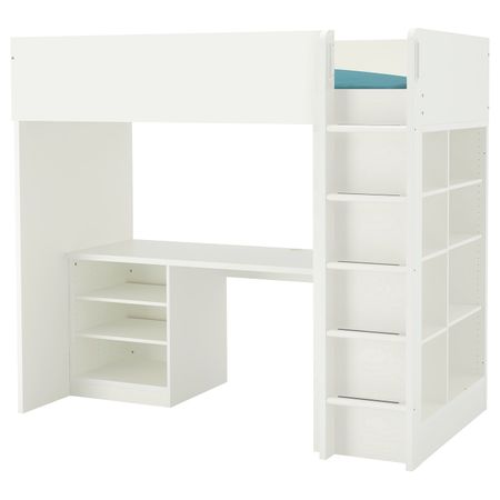 Кровать-чердак, 2 полки, 3 полки, белый 207x99x182 см IKEA СТУВА 292.687.67