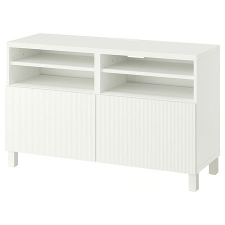 BESTÅ Тумба под ТВ, с дверцами - белый/Förvaltare белый 120x42x74 см
