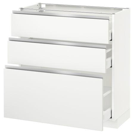 Напольный шкаф с 3 ящиками МЕТОД / МАКСИМЕРА, белый, Нодста белый